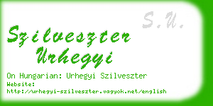 szilveszter urhegyi business card